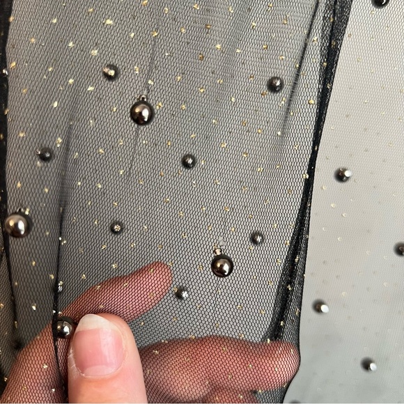 Cato Collection Limited Edition Black Sheer Studded Sparkle Duster - Large - Picture 9 of 13